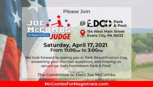 invitation for Joe McCombs fundraiser event
