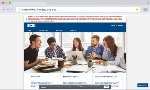screen capture of ECSI's website home page