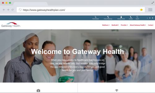 screen capture of Gateway Health's website home page