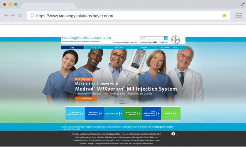 screen capture of Bayer's Radiology Solutions older website home page