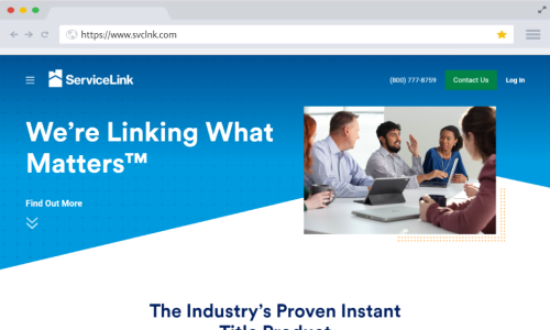 screen capture of ServiceLink's website home page